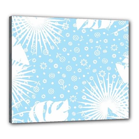 Flower Illustrations Canvas 24  X 20  (stretched)