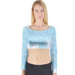 Flower Illustrations Long Sleeve Crop Top