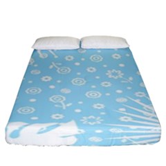 Flower Illustrations Fitted Sheet (king Size)