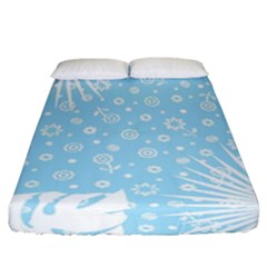 Flower Illustrations Fitted Sheet (california King Size)