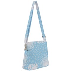 Flower Illustrations Zipper Messenger Bag