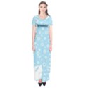 Flower Illustrations Short Sleeve Maxi Dress View1