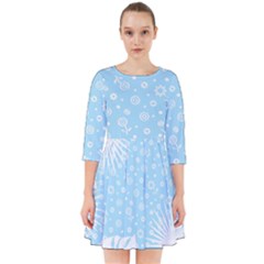 Flower Illustrations Smock Dress