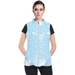 Flower Illustrations Women s Puffer Vest