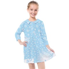 Flower Illustrations Kids  Quarter Sleeve Shirt Dress