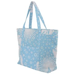 Flower Illustrations Zip Up Canvas Bag