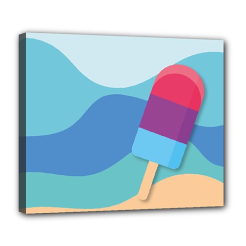 Ice Summer Beach Sea Dessert Deluxe Canvas 24  X 20  (stretched) by HermanTelo