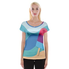 Ice Summer Beach Sea Dessert Cap Sleeve Top by HermanTelo