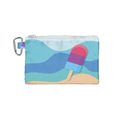 Ice Summer Beach Sea Dessert Canvas Cosmetic Bag (small) by HermanTelo