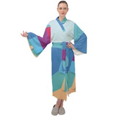 Ice Summer Beach Sea Dessert Maxi Velour Kimono by HermanTelo