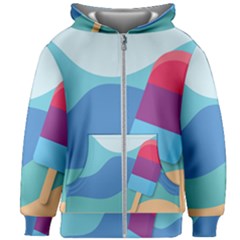 Ice Summer Beach Sea Dessert Kids  Zipper Hoodie Without Drawstring