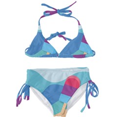 Ice Summer Beach Sea Dessert Kids  Classic Bikini Set by HermanTelo