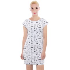 Music Notes Wallpaper Cap Sleeve Bodycon Dress by Mariart