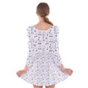 Music Notes Wallpaper Long Sleeve Velvet Skater Dress View2