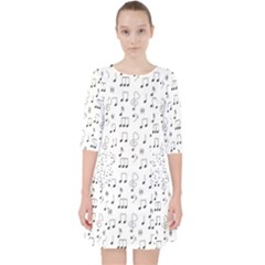 Music Notes Wallpaper Pocket Dress by Mariart