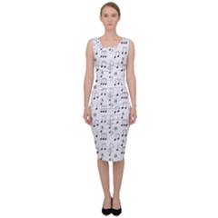 Music Notes Wallpaper Sleeveless Pencil Dress