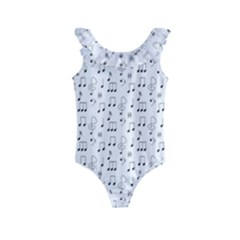 Music Notes Wallpaper Kids  Frill Swimsuit