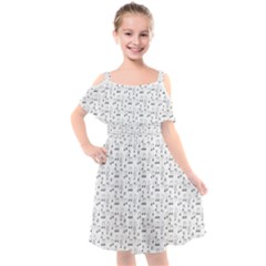 Music Notes Wallpaper Kids  Cut Out Shoulders Chiffon Dress