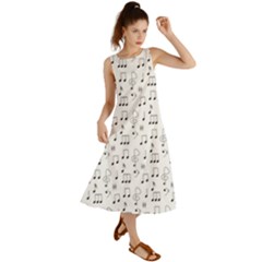 Music Notes Wallpaper Summer Maxi Dress by Mariart