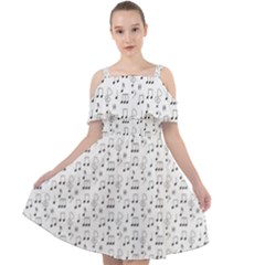 Music Notes Wallpaper Cut Out Shoulders Chiffon Dress by Mariart