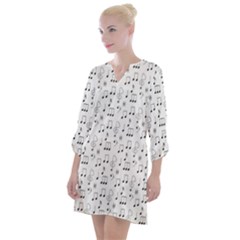 Music Notes Wallpaper Open Neck Shift Dress by Mariart