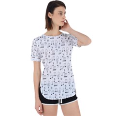 Music Notes Wallpaper Perpetual Short Sleeve T-shirt by Mariart