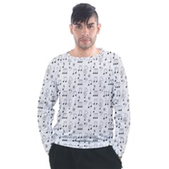 Music Notes Wallpaper Men s Long Sleeve Raglan Tee