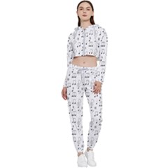 Music Notes Wallpaper Cropped Zip Up Lounge Set