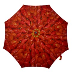 Colorful Strawberries At Market Display 1 Hook Handle Umbrellas (large) by dflcprintsclothing