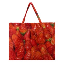 Colorful Strawberries At Market Display 1 Zipper Large Tote Bag by dflcprintsclothing