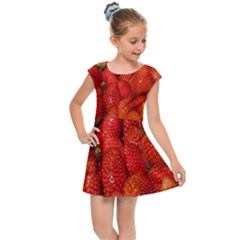 Colorful Strawberries At Market Display 1 Kids  Cap Sleeve Dress