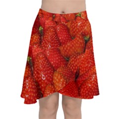 Colorful Strawberries At Market Display 1 Chiffon Wrap Front Skirt by dflcprintsclothing