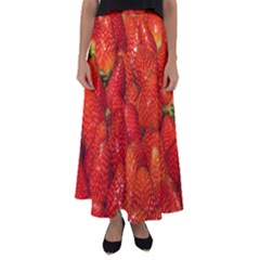 Colorful Strawberries At Market Display 1 Flared Maxi Skirt by dflcprintsclothing