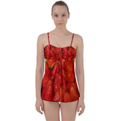 Colorful Strawberries At Market Display 1 Babydoll Tankini Set by dflcprintsclothing