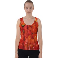 Colorful Strawberries At Market Display 1 Velvet Tank Top by dflcprintsclothing