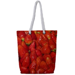 Colorful Strawberries At Market Display 1 Full Print Rope Handle Tote (small) by dflcprintsclothing