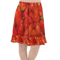 Colorful Strawberries At Market Display 1 Fishtail Chiffon Skirt by dflcprintsclothing