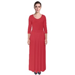 Amaranth Red - Quarter Sleeve Maxi Dress by FashionLane