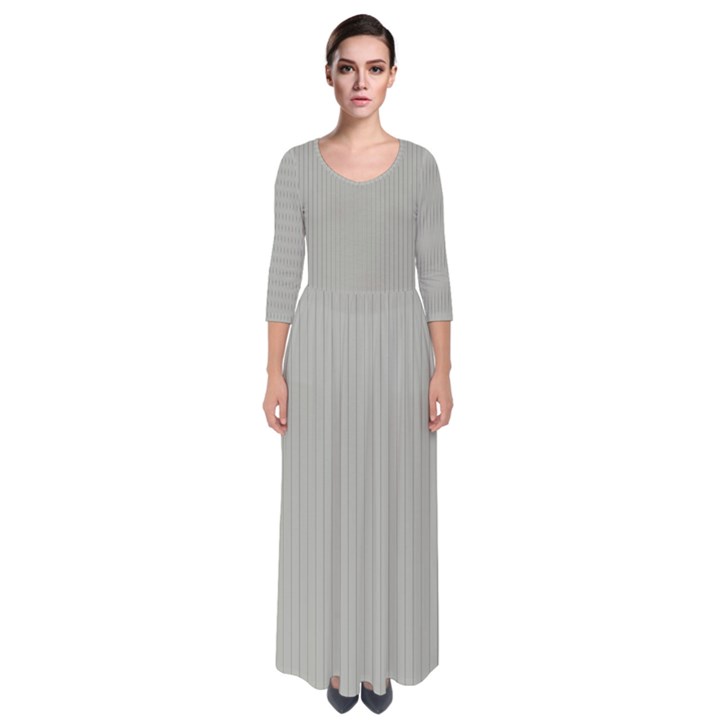 Silver Cloud Grey - Quarter Sleeve Maxi Dress