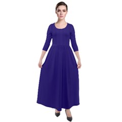 Berry Blue - Quarter Sleeve Maxi Velour Dress