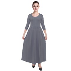 Steel Grey - Quarter Sleeve Maxi Velour Dress by FashionLane