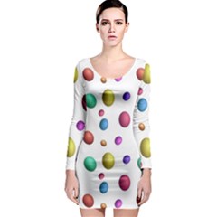 Egg Easter Texture Colorful Long Sleeve Bodycon Dress