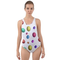 Egg Easter Texture Colorful Cut-out Back One Piece Swimsuit