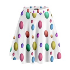 Egg Easter Texture Colorful High Waist Skirt