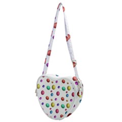 Egg Easter Texture Colorful Heart Shoulder Bag by HermanTelo