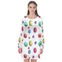 Egg Easter Texture Colorful Long Sleeve Chiffon Shift Dress  View1