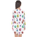 Egg Easter Texture Colorful Long Sleeve Chiffon Shift Dress  View2