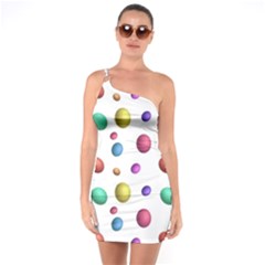 Egg Easter Texture Colorful One Soulder Bodycon Dress