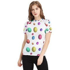 Egg Easter Texture Colorful Women s Short Sleeve Rash Guard by HermanTelo