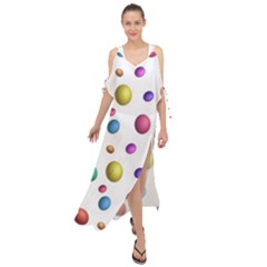 Egg Easter Texture Colorful Maxi Chiffon Cover Up Dress by HermanTelo